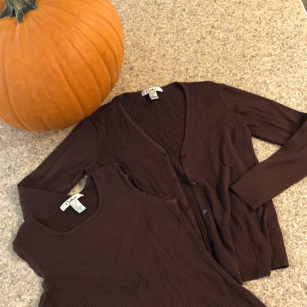 Carducci Brown Sweater Set Small